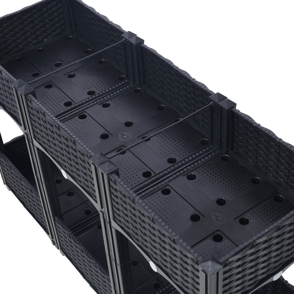 Planter Raised Beds - Elevated Planter Garden Box with Drainage Plug Raised Garden Beds for Vegetable/Flower/Herb Outdoor Standing Planter Beds Gardening Kit,Black,47.2'x15.7'x27.7' Media 7
