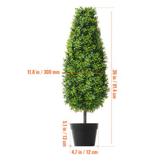 2 Pack 3' Artificial Boxwood Topiary Tree Faux Plant UV Decor In/Outdoor perspective