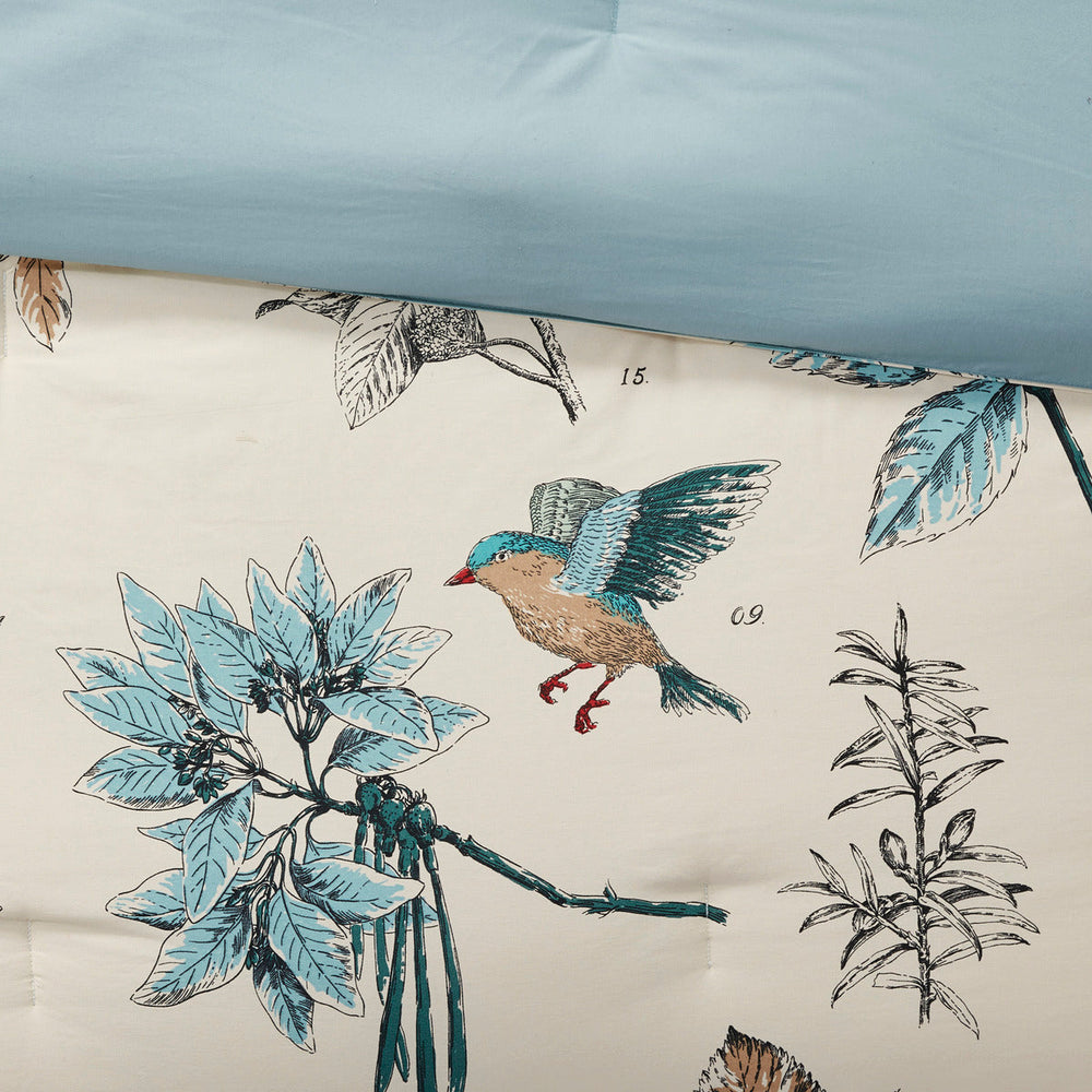 7 Piece Printed Cotton Twill Comforter Set Khaki Queen Media 10