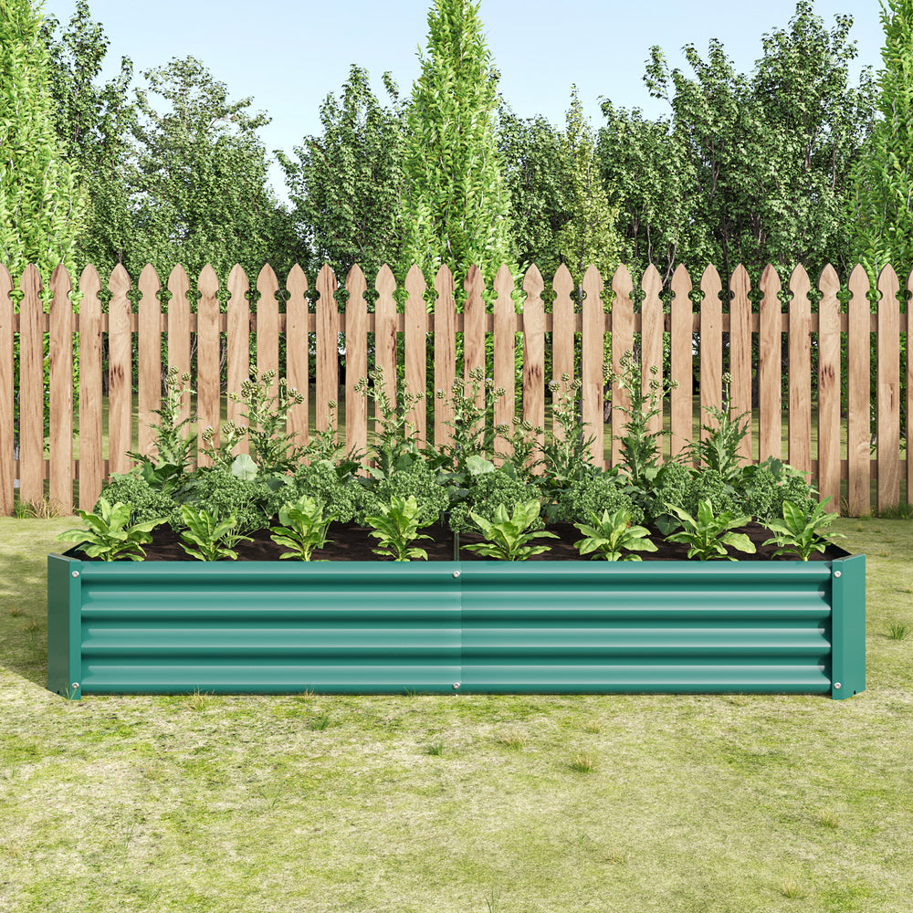 Raised Garden Bed Outdoor, 6×3×1ft , Metal Raised  Rectangle Planter Beds for Plants, Vegetables, and Flowers - Green Media 1