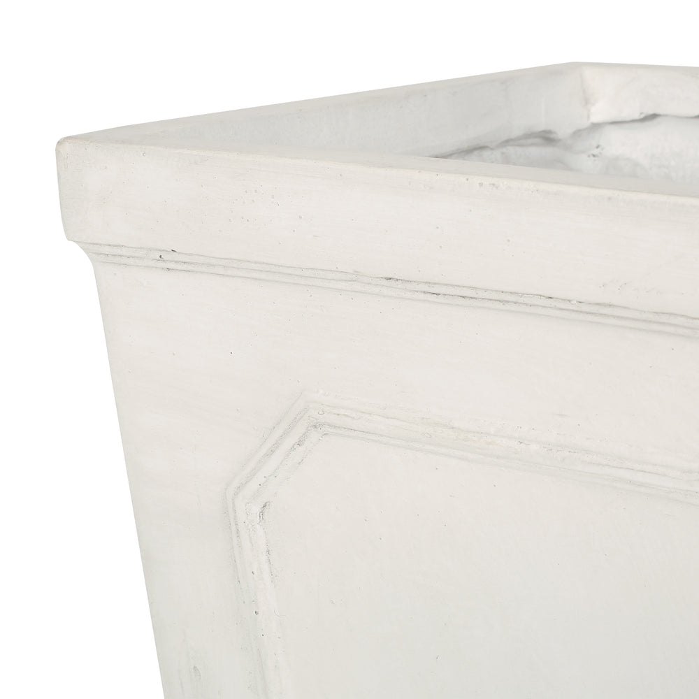 16'' x 30.5'' Outdoor MGO Planter with Antique White Finish Media 9