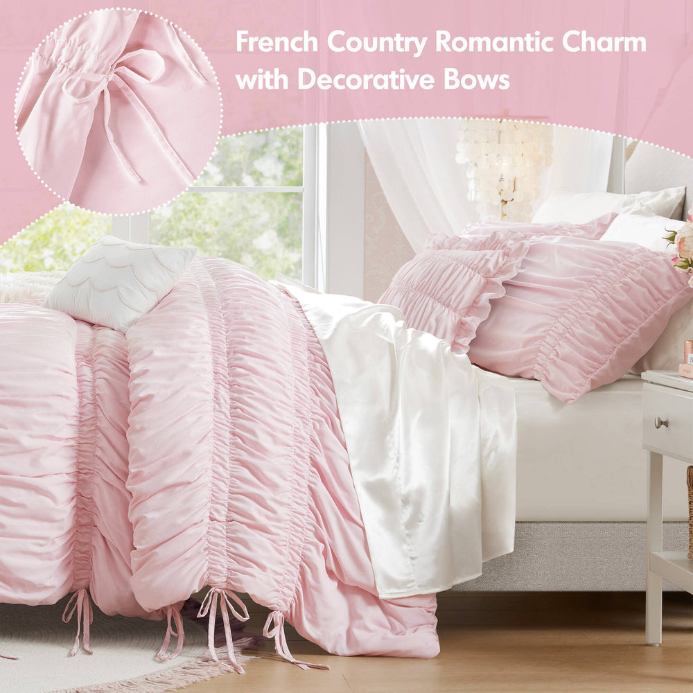 5 Pieces Full/Queen Comforter Set,Pink Media 3