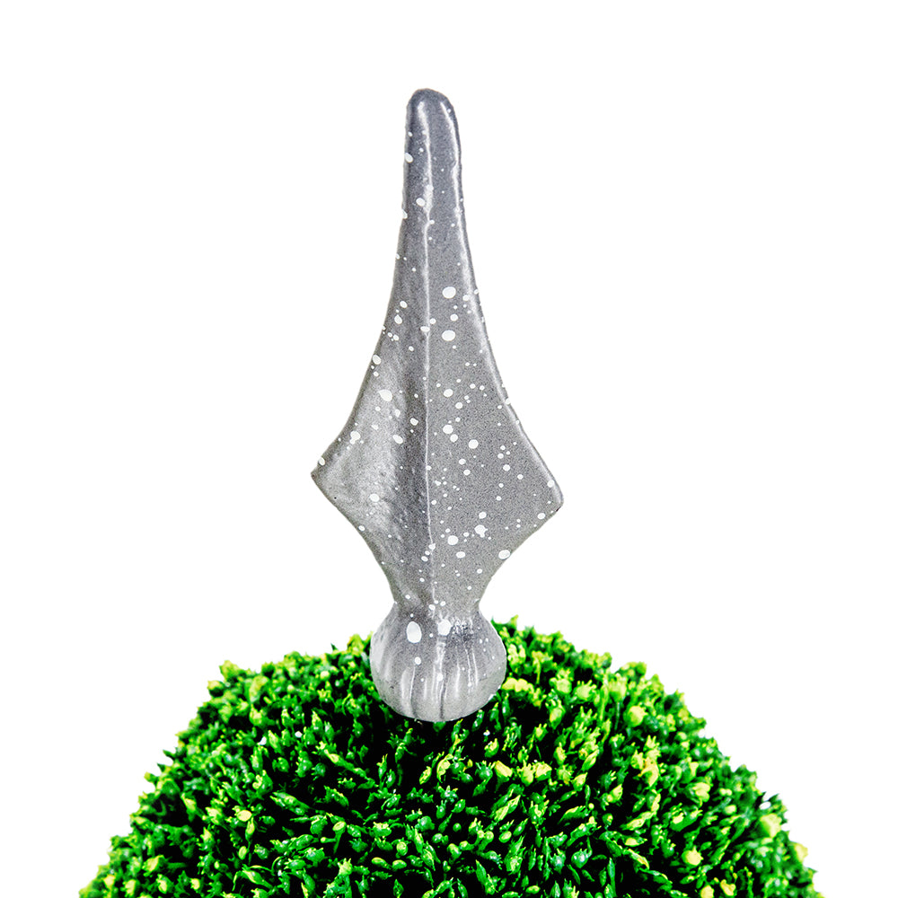7x7x17' Faux Boxwood Topiary Sphere on Metal Spire Media 4