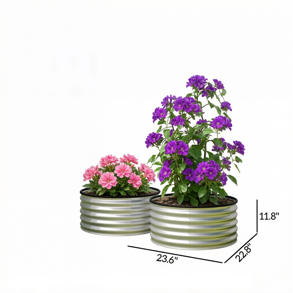 Set of 2 Planter Box,Raised Garden Beds,Garden Planter Boxs(2PCS Planter Box) Media 5