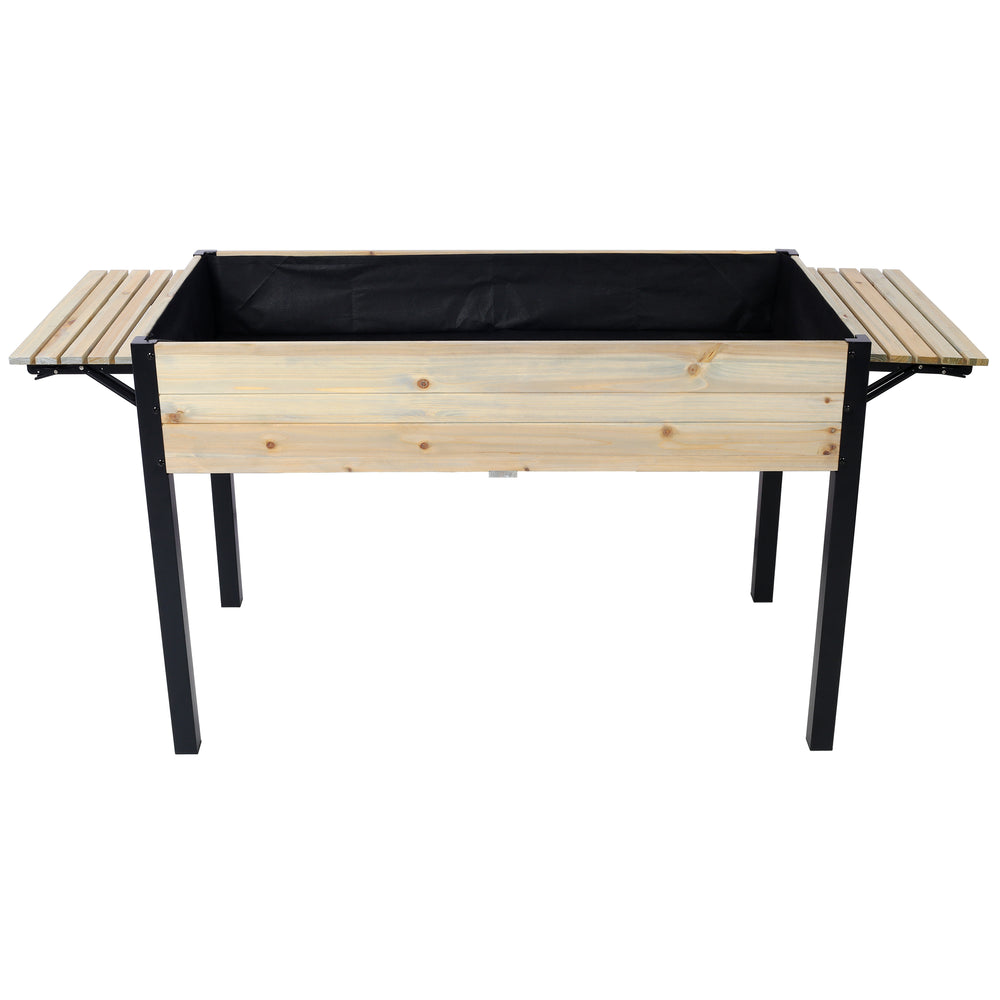 Raised Garden Bed, Metal Leg Wood Planter Boxes with Folding Storage Shelf,Elevated Planter Box for Growing Fresh Herbs, Vegetables, Flowers Great for Outdoor Patio, Deck, Balcony Media 10
