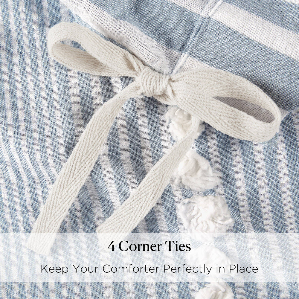 3- Piece Full/Queen Cotton Yarn Dyed Duvet Cover Set Media 5