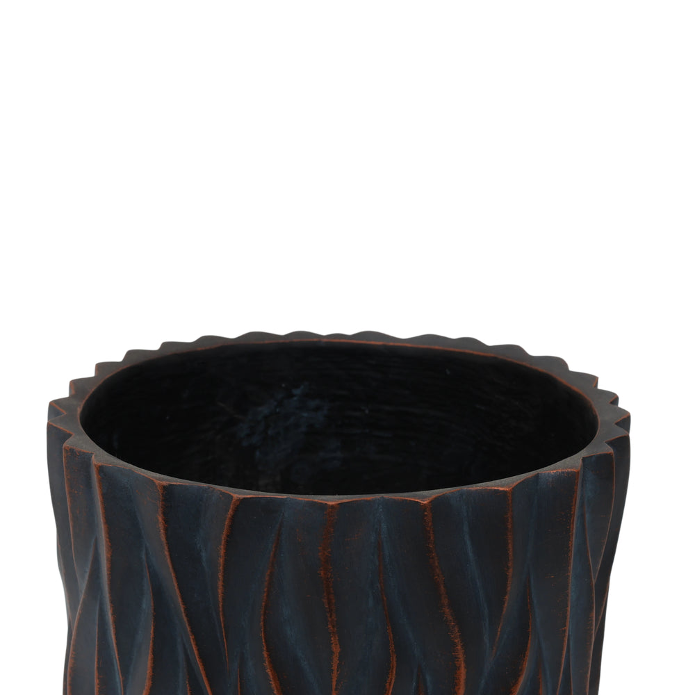 Large Round Planters Set of 2 (15.75'x14.96' & 12.2' x13.39'') - Lightweight Magnesium Oxide Plant Pot with Texture -Concrete Planter Pots with Drainage Hole – Indoor & Outdoor Use Media 9