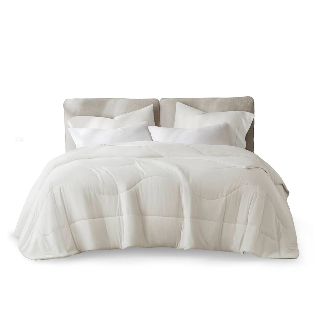 1-Piece King/Cal King Reversible Tencel Comforter Blanket,White Media 6