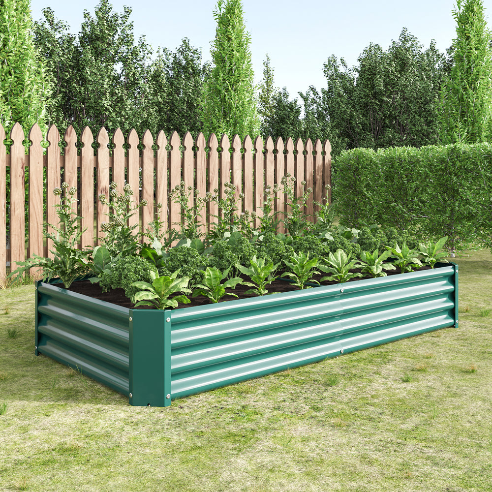 Raised Garden Bed Outdoor, 6×3×1ft , Metal Raised  Rectangle Planter Beds for Plants, Vegetables, and Flowers - Green Media 10