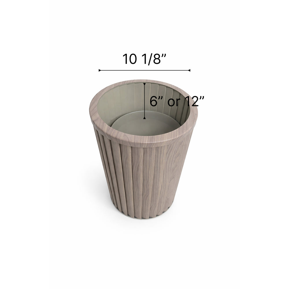 Round Strata Column Planter LG - Ash Brown Media 2
