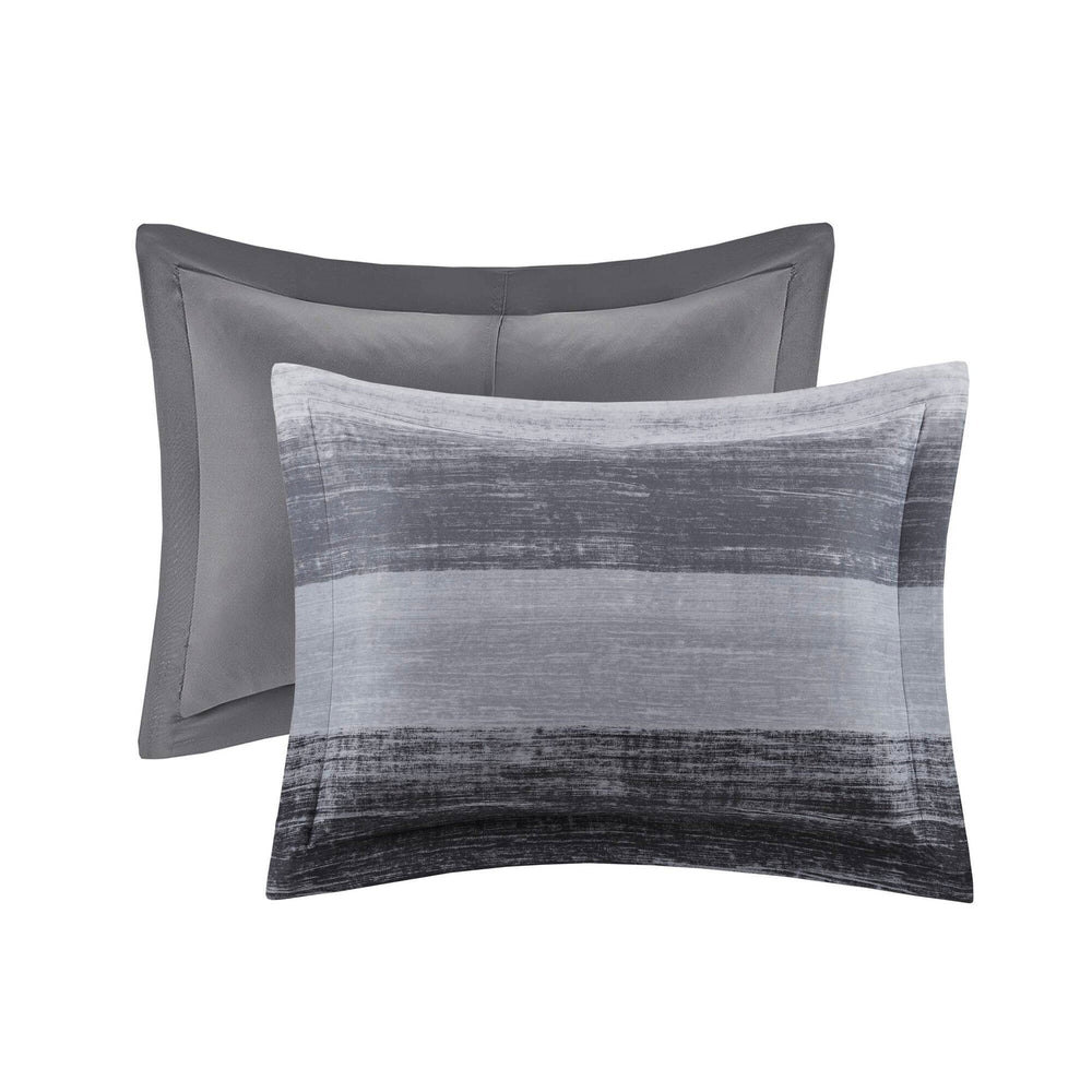 9-Piece King 9 Piece Comforter Set with Cotton Bed Sheets,Black Media 2