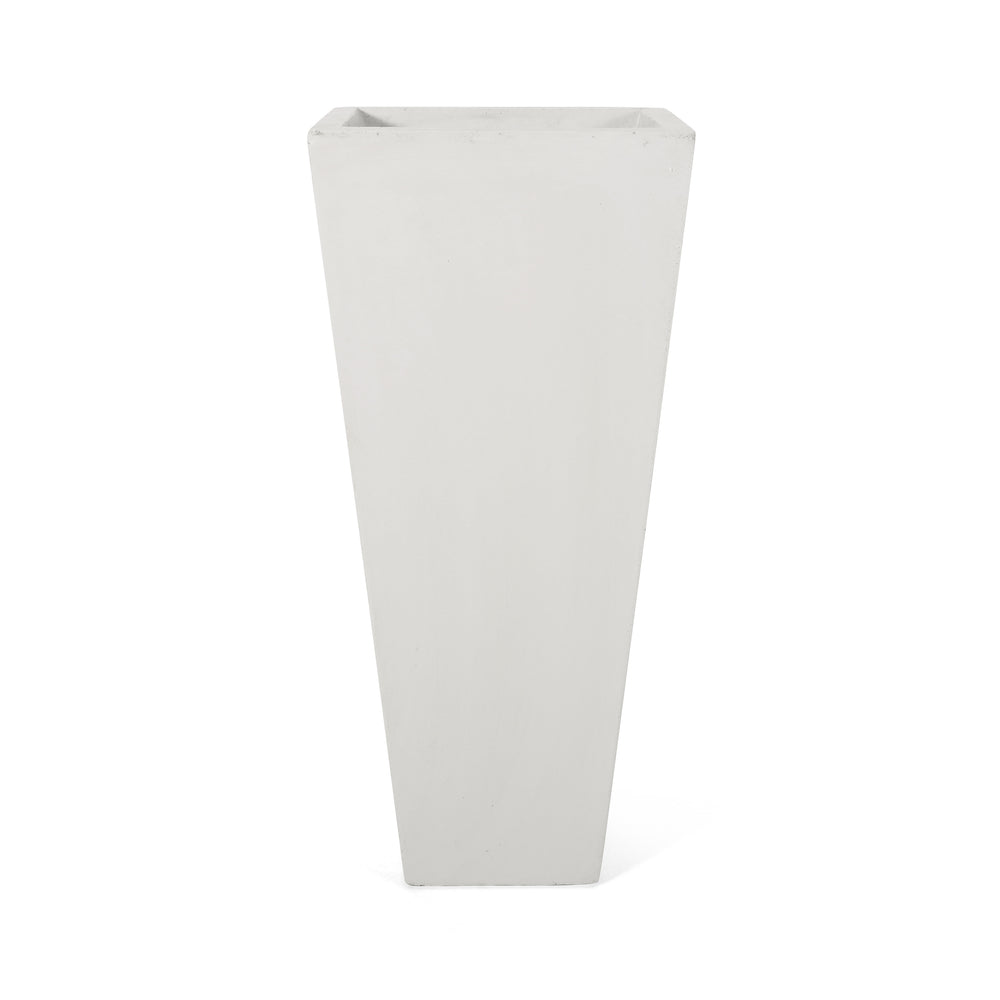 13' x 28.5' Modern Outdoor MGO Cast Stone Planter, White Media 1