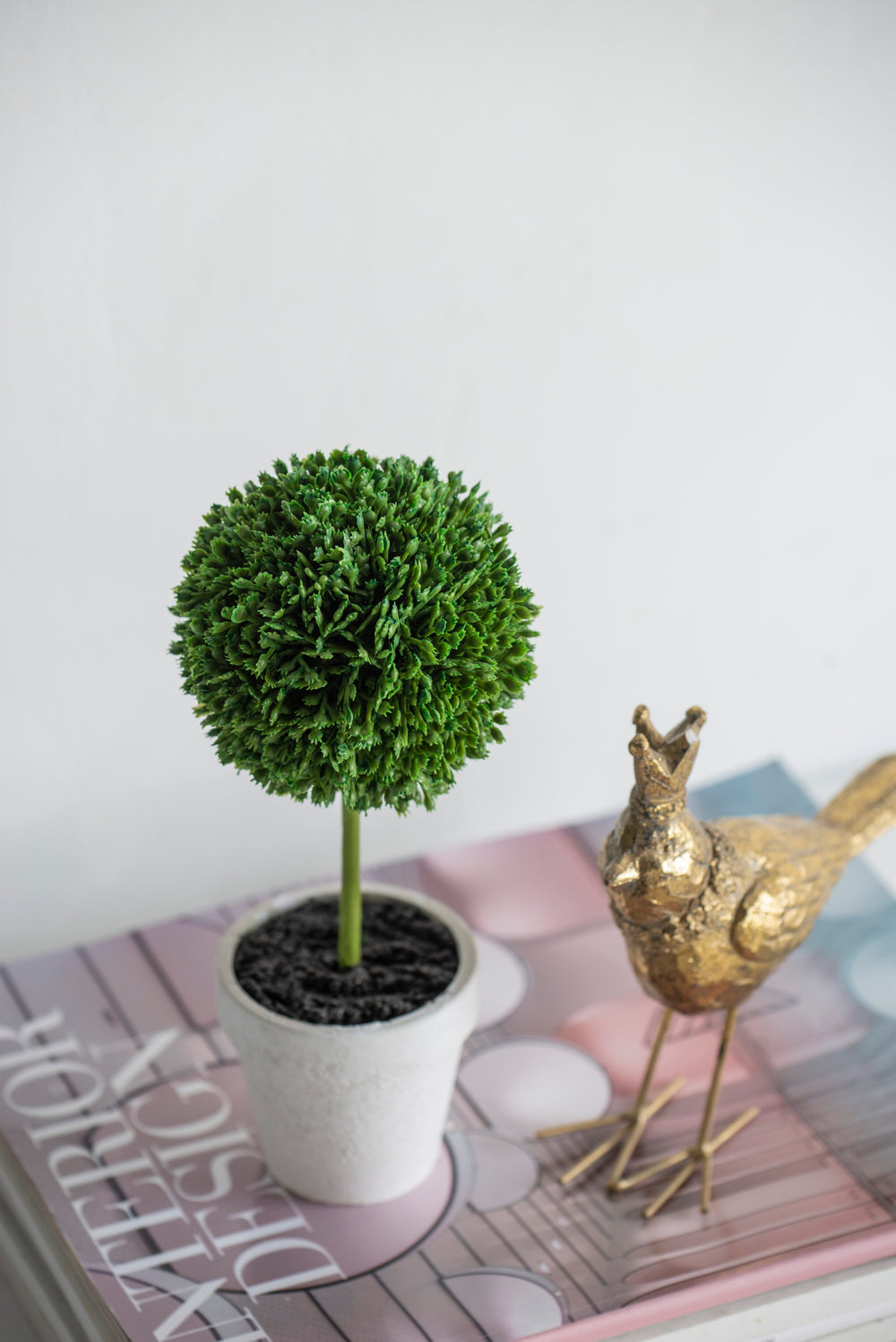 S/3 Mini Faux Topiaries in Cream Pot, 10.6x3.5x9.5' Green Media 9