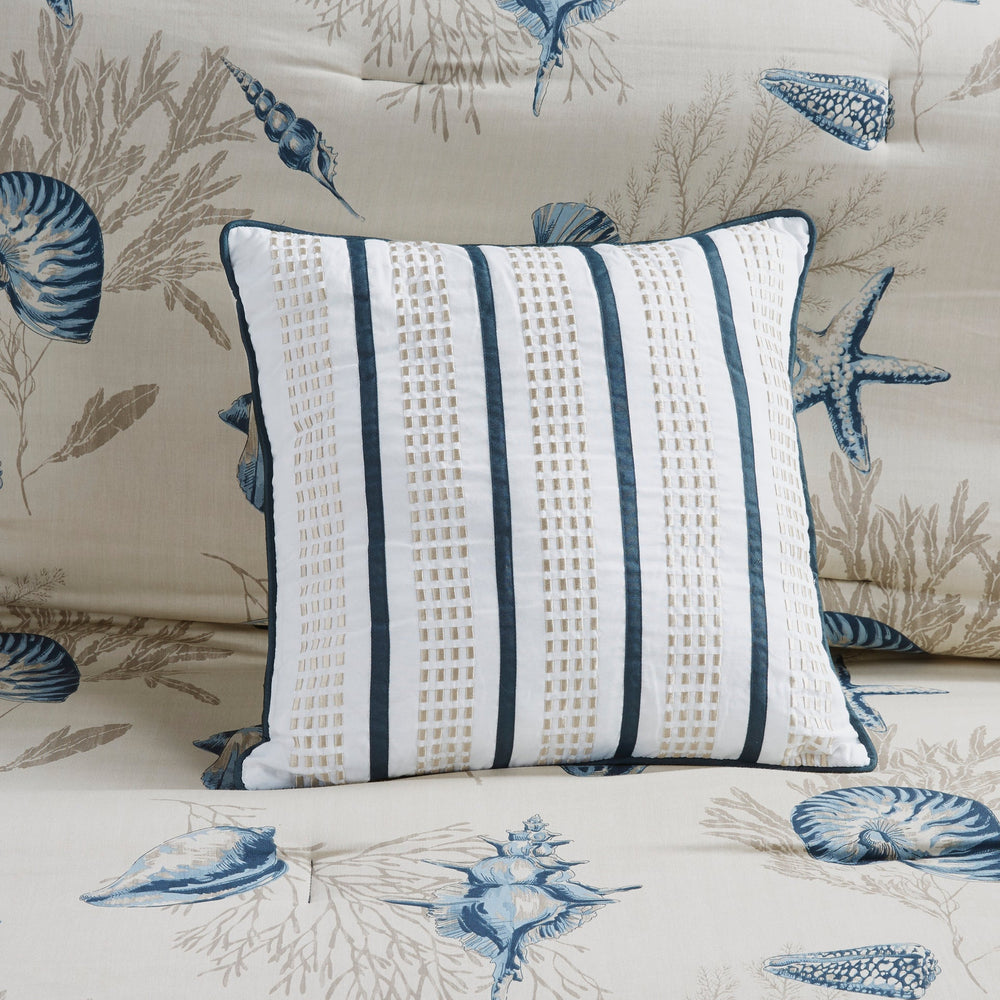 7 Piece Cotton Sateen Comforter Set Blue Queen Media 8