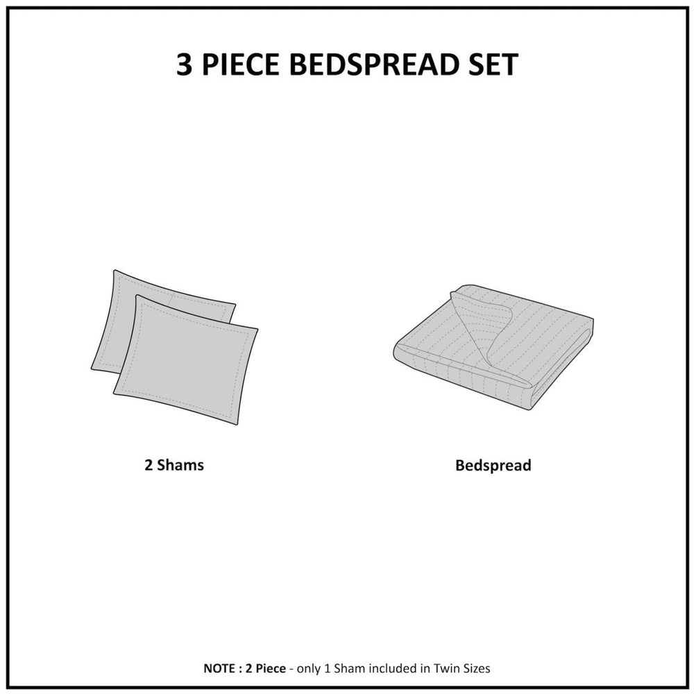 Reversible Bedspread Set Dark Grey King Media 9