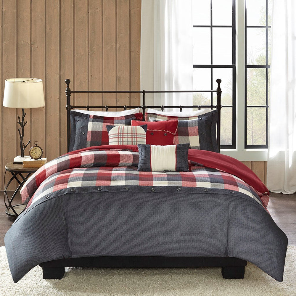 Full/Queen 6 Piece Herringbone Duvet Cover Set Media 5