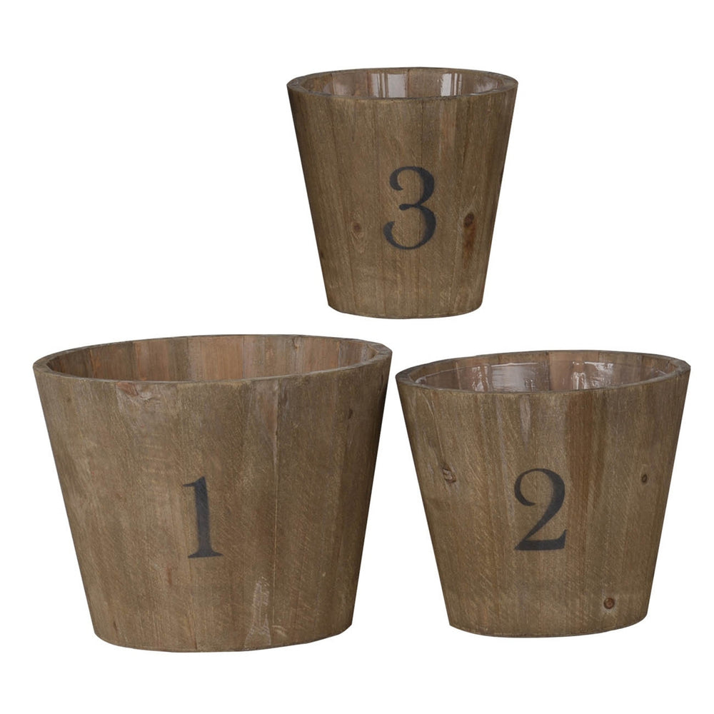 Set of 3 Thornton Flower Planter, L:8.3x8.3x6.5', M:6.8x6.8x6.1', S:5.3x5.3x5.1' Media 2