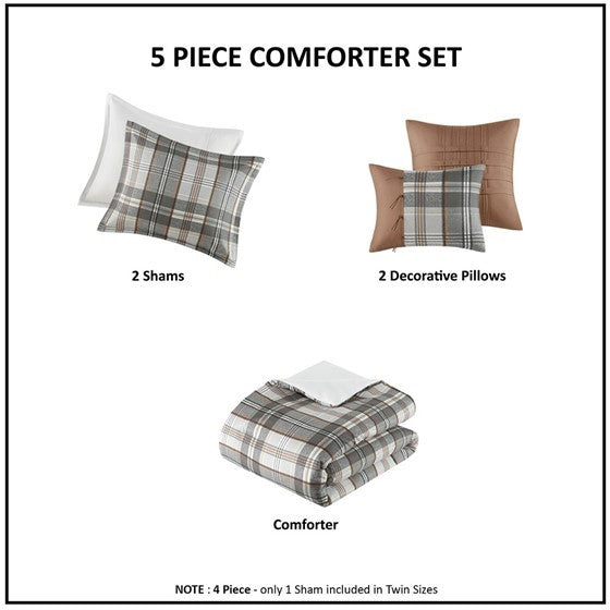 Full/Queen Plaid Comforter Set Media 11