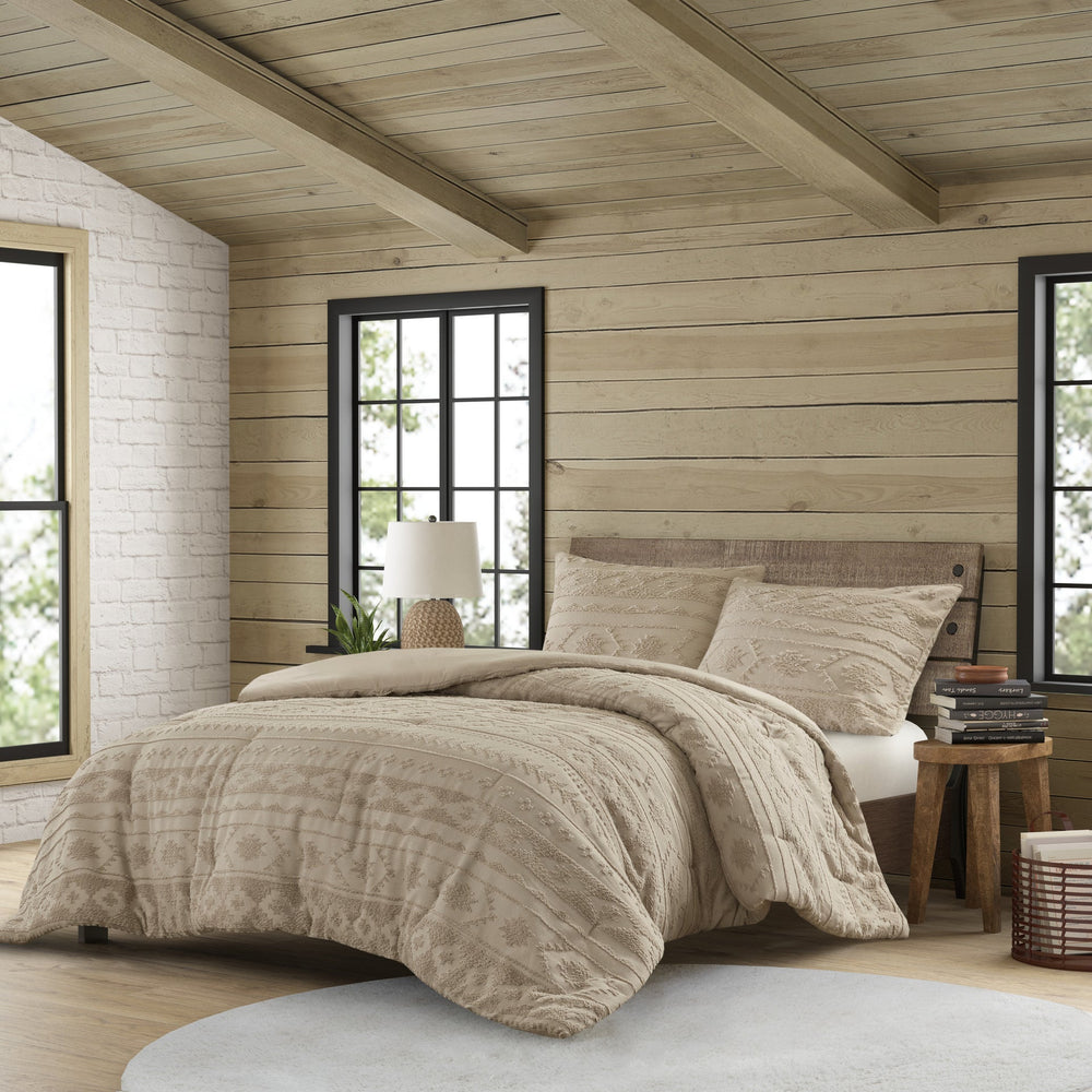 3 PCS King/Cal King Chenille Oversized Comforter Set Tan Media 1
