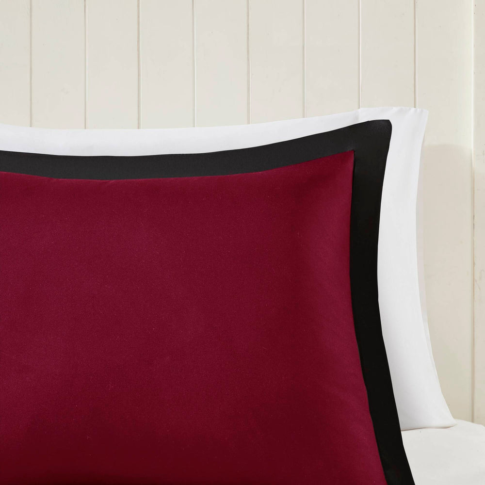 3 Pieces Full/Queen 3M Scotchgard Diamond Quilting Reversible Down Alternative Comforter Set,Red+Black Media 4