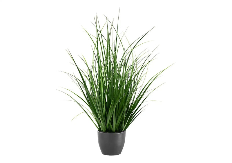 Artificial Plant, 23' Tall, Grass, Indoor, Faux, Fake, Table, Greenery, Potted, Real Touch, Decorative, Green Grass, Black Pot