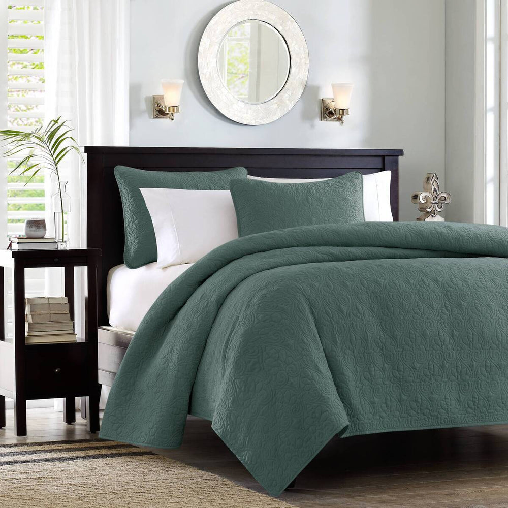 3 Piece Reversible Quilt Set Balsam Green Full/Queen Media 6