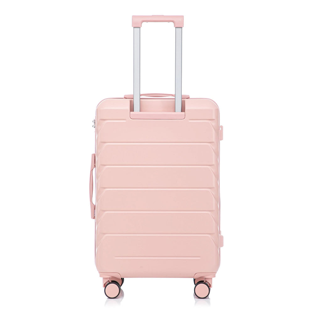 ABS Spinner Luggage 3 Piece Set Pink Matching Color & Combination Lock For Travel Use Media 27