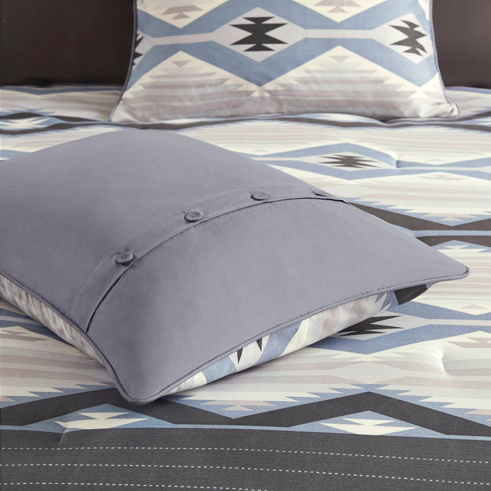 8-Piece Cal King Comforter Set,Blue Media 20