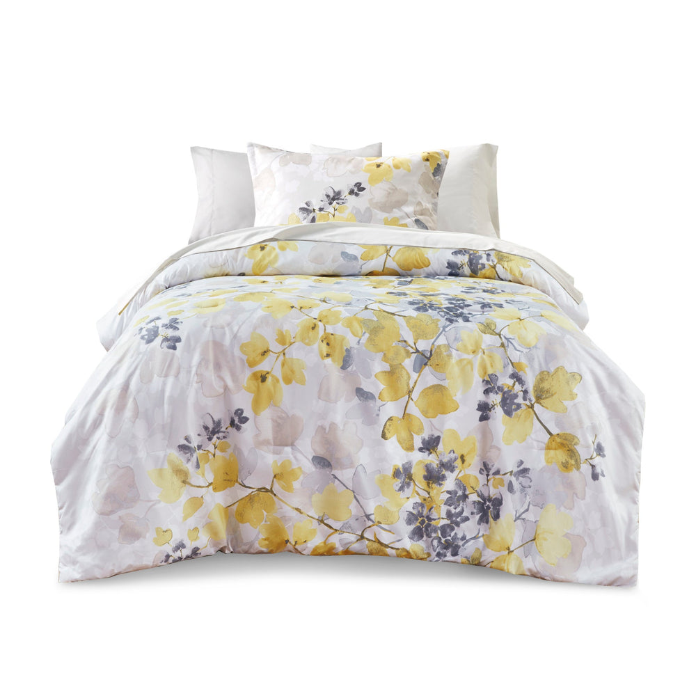 Comforter Set with Bed Sheets Yellow Twin Media 4