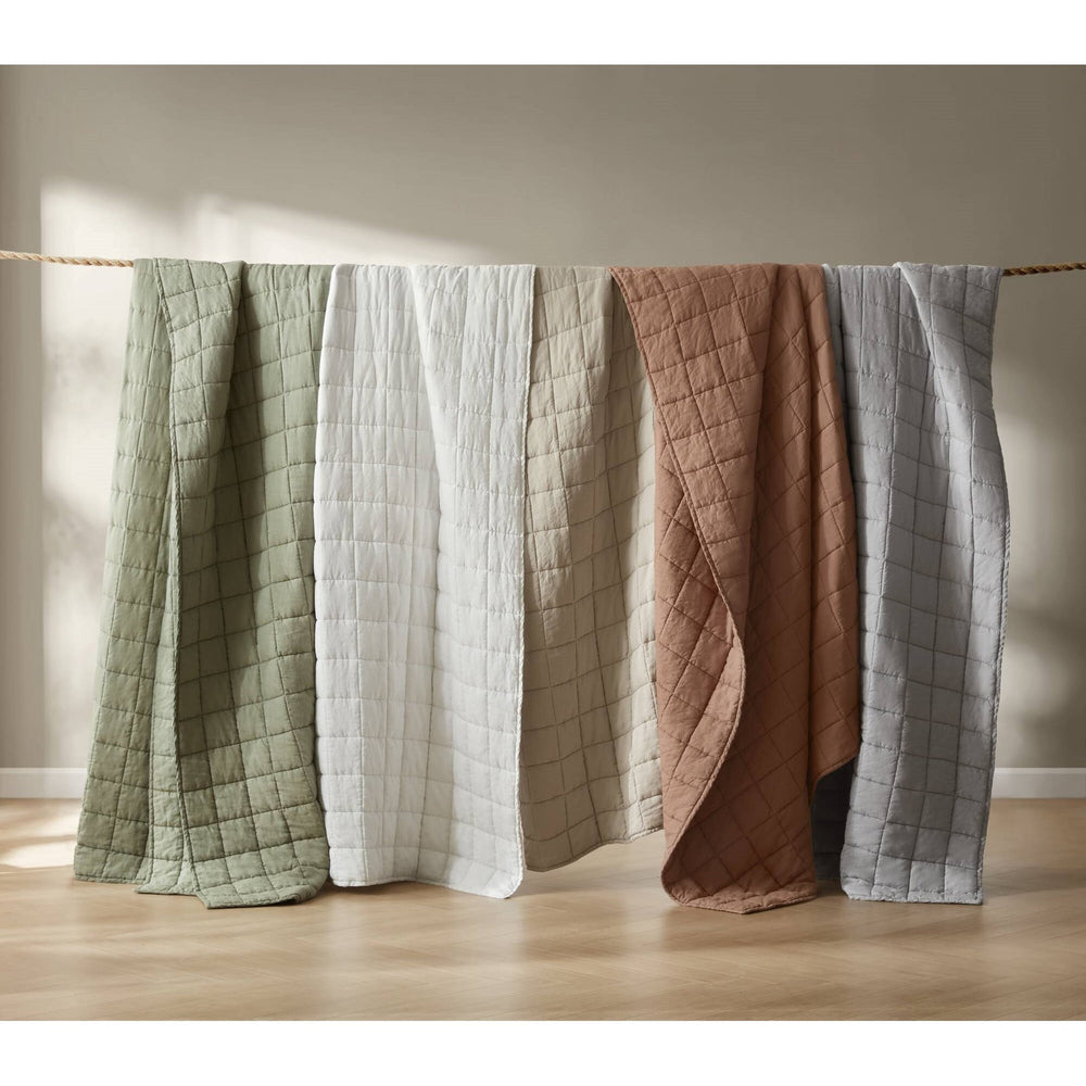 3-Piece King/Cal King Linen Garment Washed Quilt Set,Clay Media 4