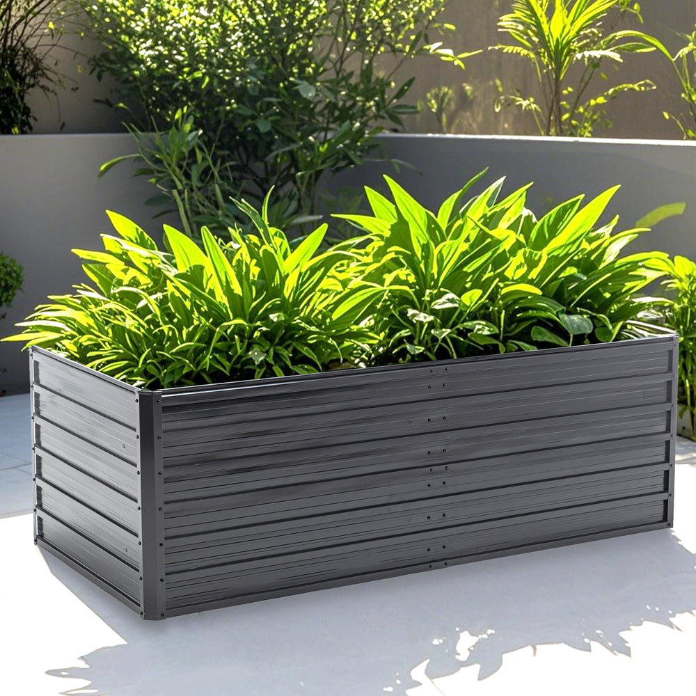 6x3x2 FT Metal Raised Garden Bed Outdoor Reinforced Galvanized Rustproof Colored Steel Planter Boxes for Vegetables, Raised Beds for Growing Flowers Herbs Succulents Media 1