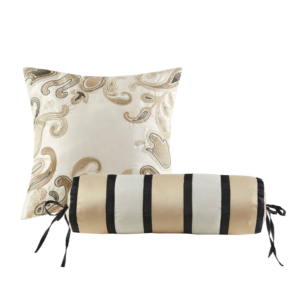 5 Piece Jacquard Bedspread Set with Throw Pillows Black King Media 10
