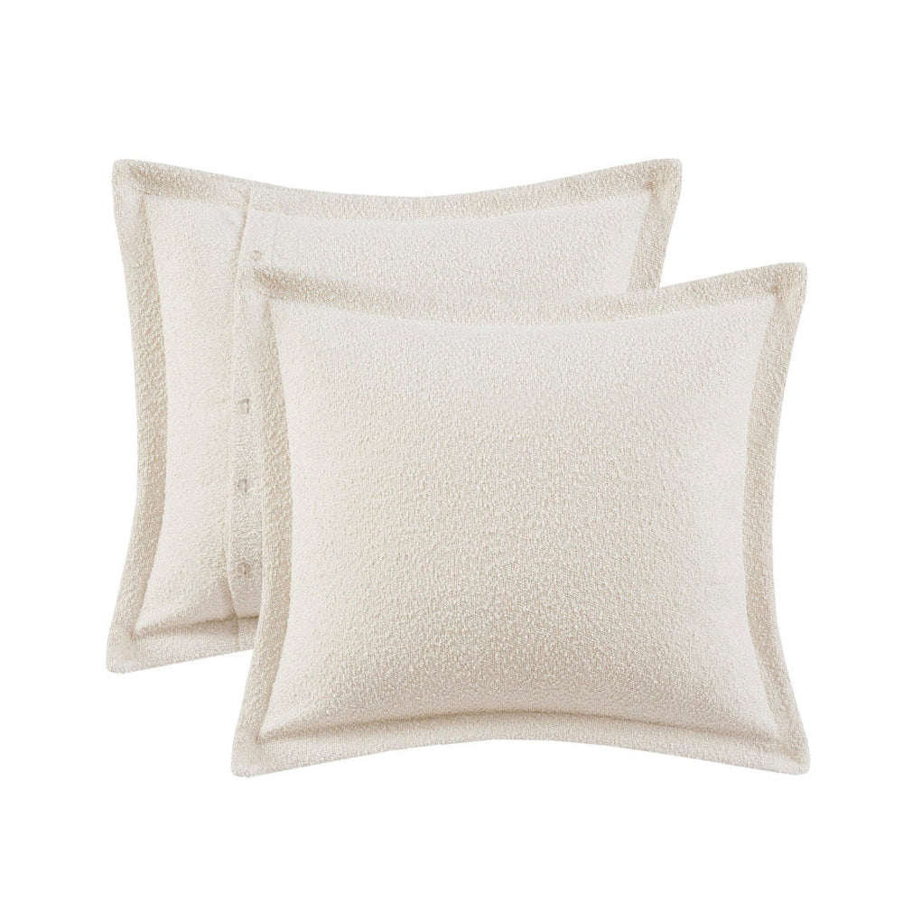 Oversized Chenille Jacquard Striped Comforter Set with Euro Shams and Throw Pillows Media 6