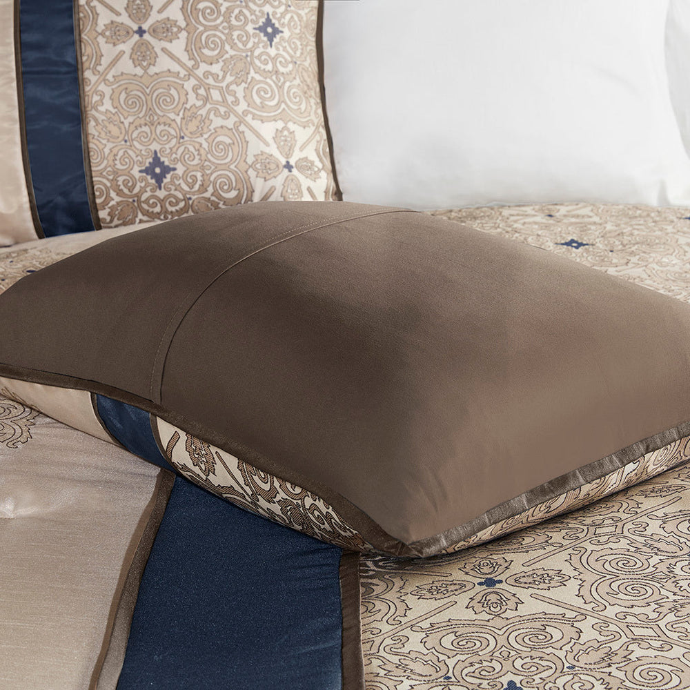 Queen 7 Piece Jacquard Comforter Set with Throw Pillows Media 3