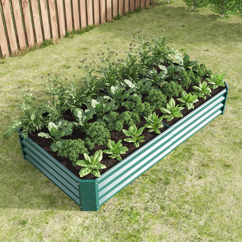 Raised Garden Bed Outdoor, 6×3×1ft , Metal Raised  Rectangle Planter Beds for Plants, Vegetables, and Flowers - Green Media 11