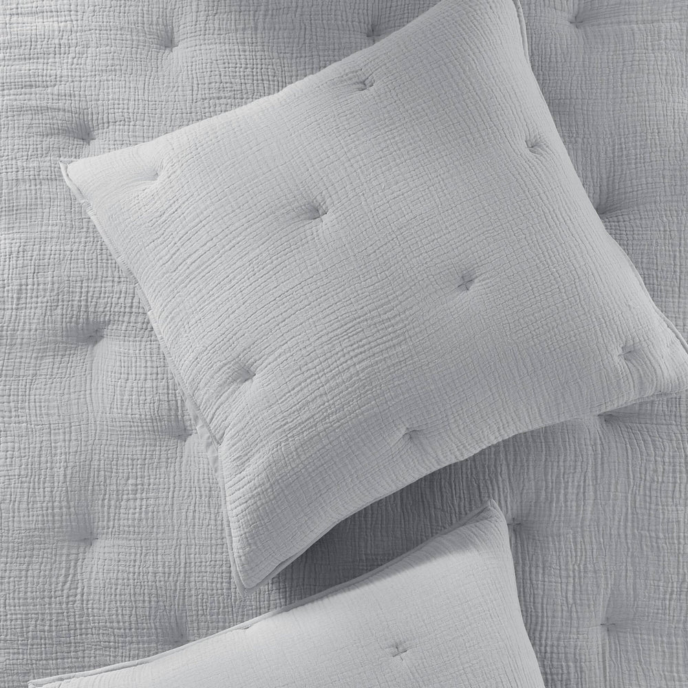 3-Piece King Cotton  Embroidered Quilt Set,Blue Media 13