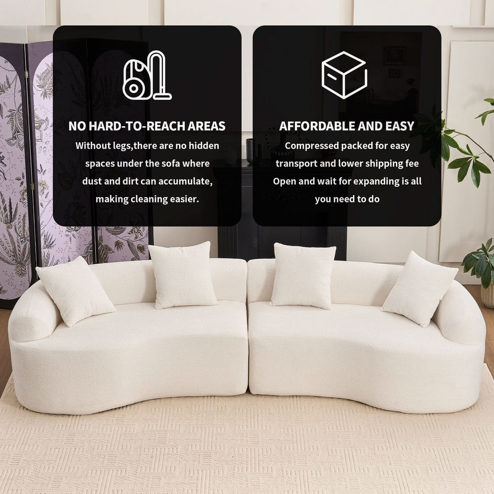 Foam & Spring Sofa Sectional White Living Room Design Furniture Collection Media 7