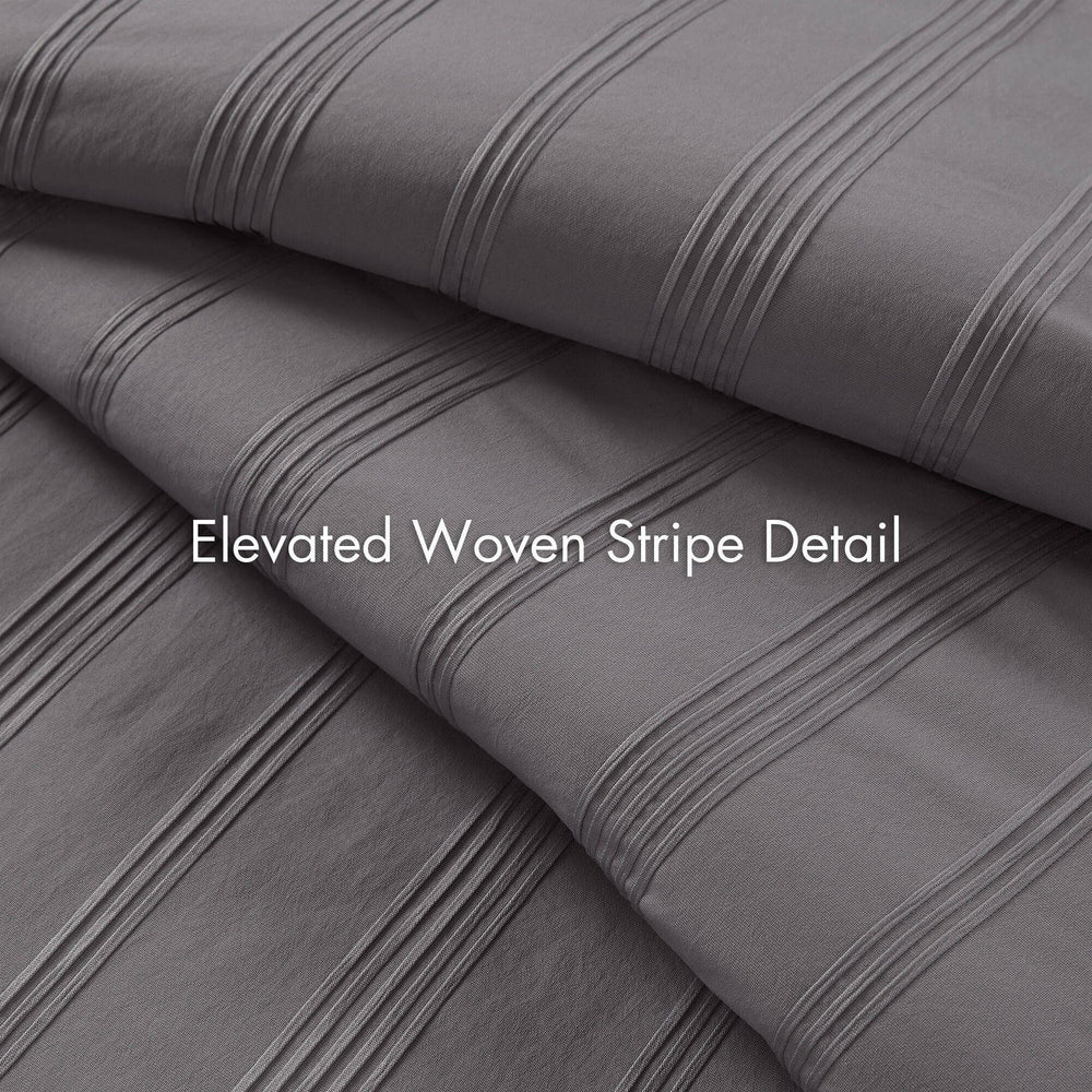 2-Piece Twin/Twin XL Woven Striped Duvet Set Media 4