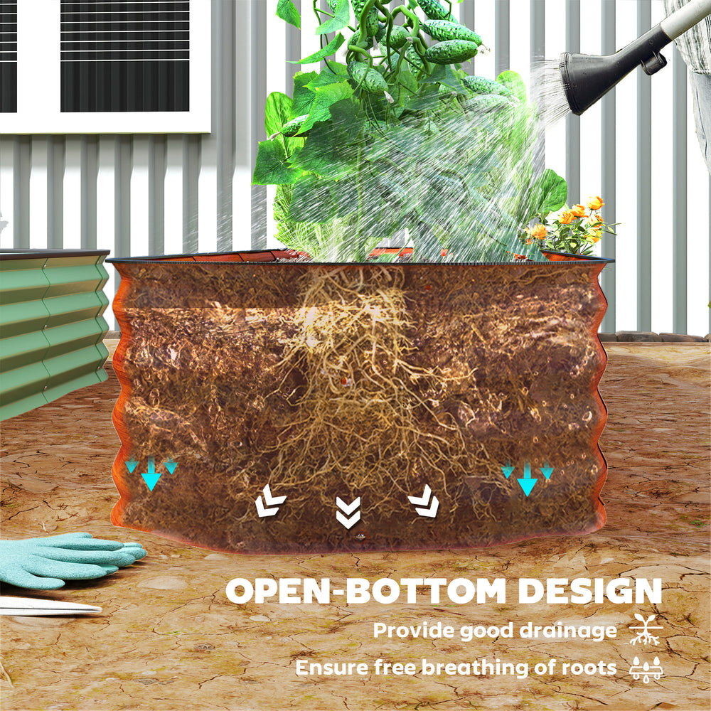 Metal Planter,Metal Planter Box with Safety Edging,Galvanized Raised Garden Bed Kit Media 5