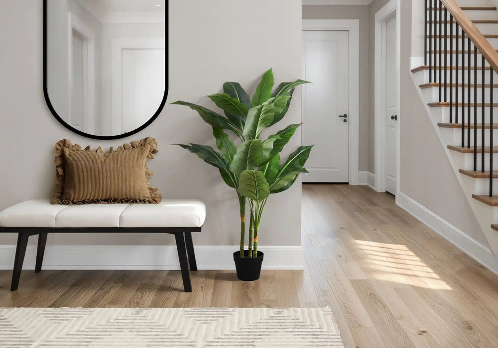 Artificial Plant, 42' Tall, Evergreen Tree, Indoor, Faux, Fake, Floor, Greenery, Potted, Decorative, Green Leaves, Black Pot