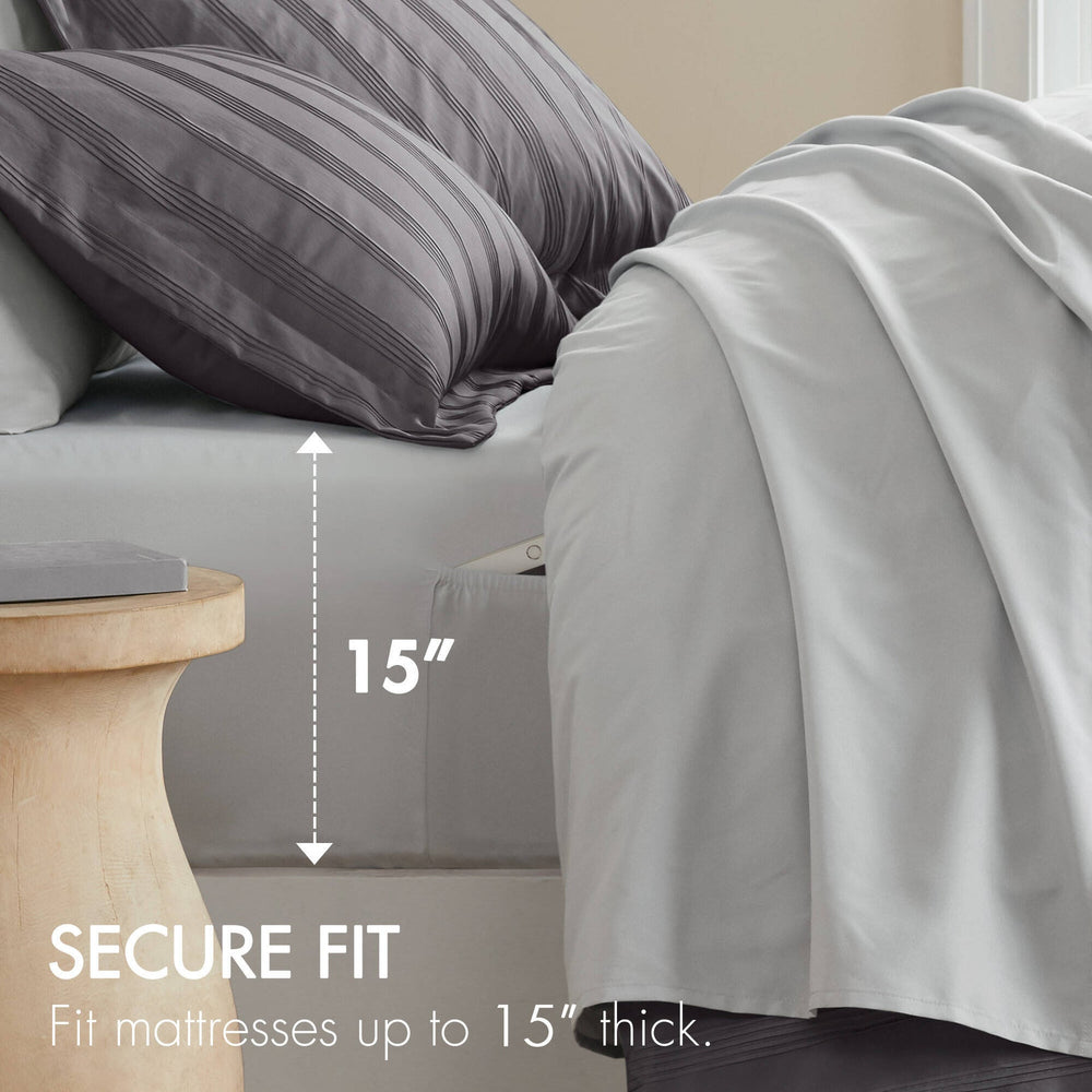 7-Piece Queen Woven Striped Comforter Set Media 2