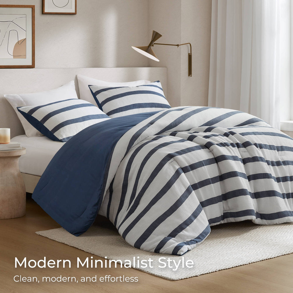 3-Piece King/Cal King Yarn-dyed striped comforter Media 10