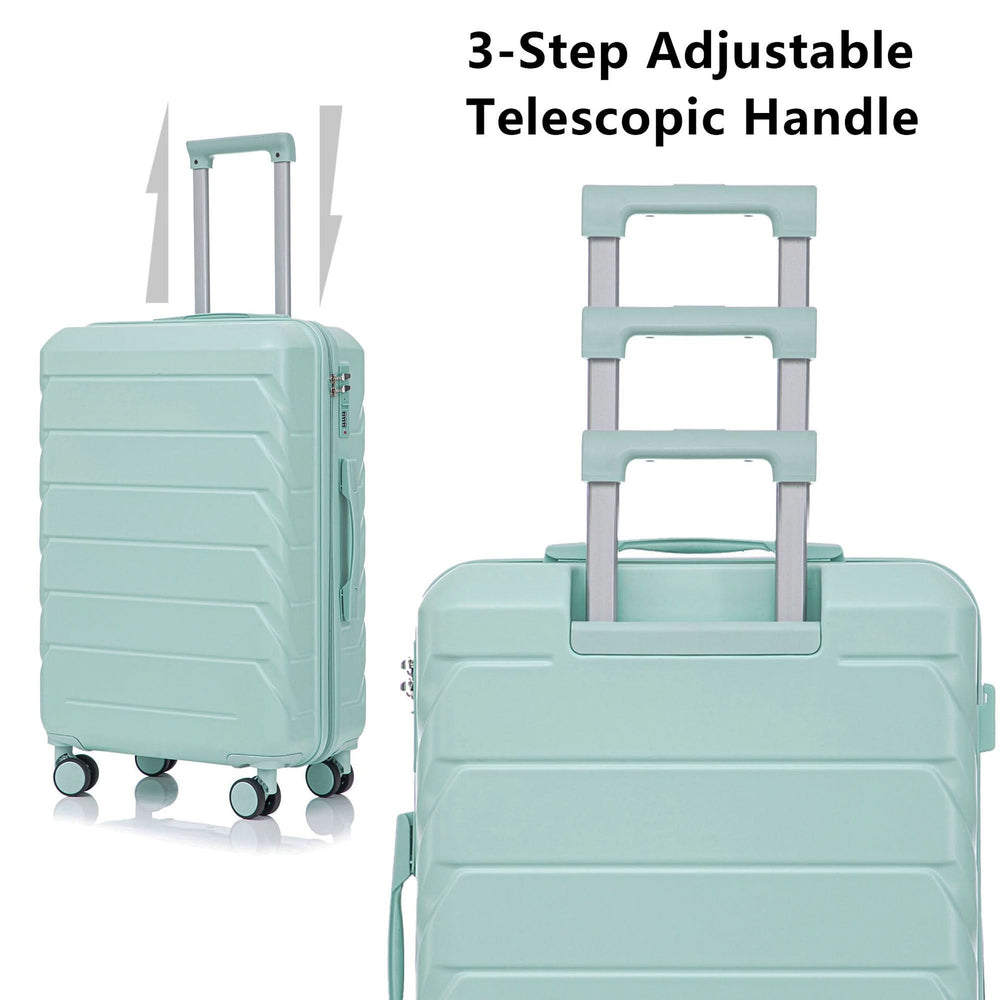 ABS Spinner Luggage Mint Green Durable 3 Piece Set & Combination Lock Media 9
