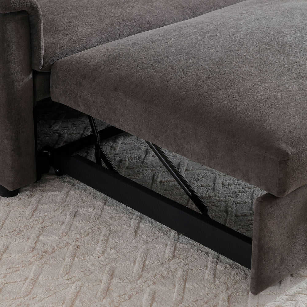 Velvet Sleeper Sofa With USB Ports & Cushioned Back & Two Seater Couch Media 8