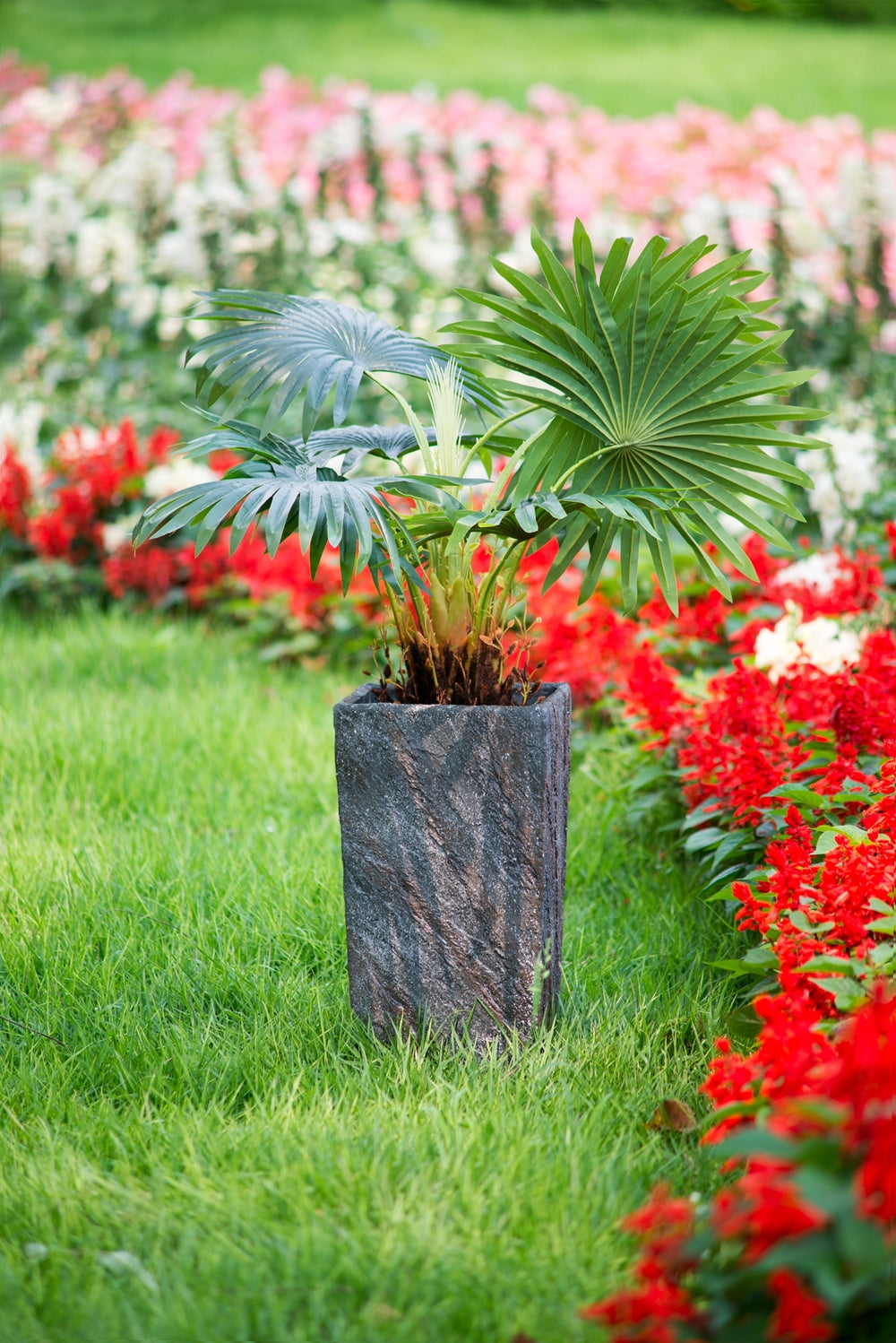9.4x9.4x18.1' Cement Planter Large, Indoor Outdoor Garden Functional  Decor Media 12
