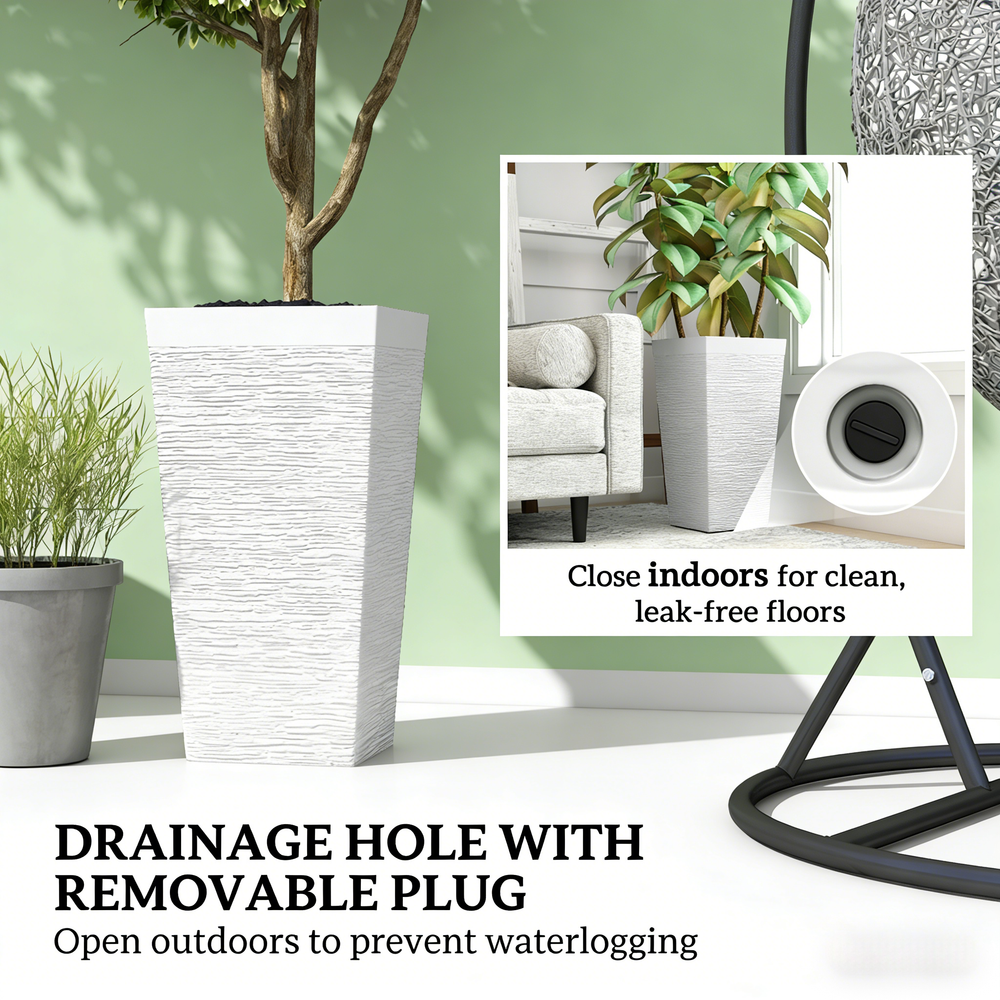 Stackable Tapered Planters,Set of 3 Outdoor Planters Media 4