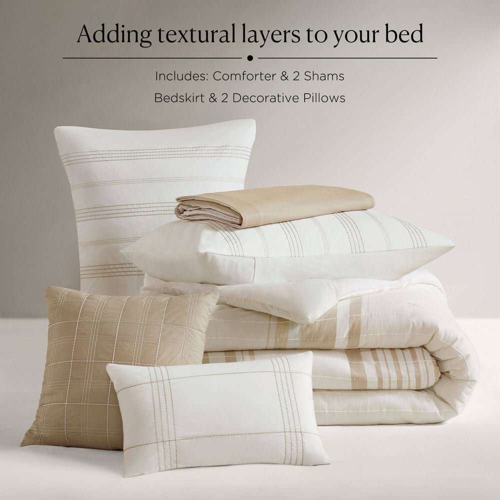 6-Piece Queen Cotton Jacquard Oversized Comforter Set Media 4