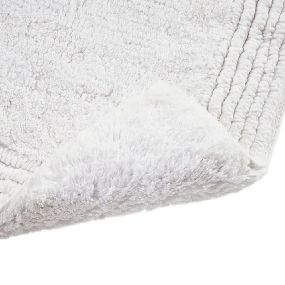 Cotton Bath Rug Heavyweight Reversible 24x72 Inches White Made In India Media 7