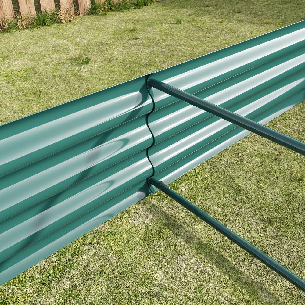 Raised Garden Bed Kit - Metal Raised Bed Garden 7.6x3.7x0.98ft for Flower Planters, Vegetables Herb Green Media 4