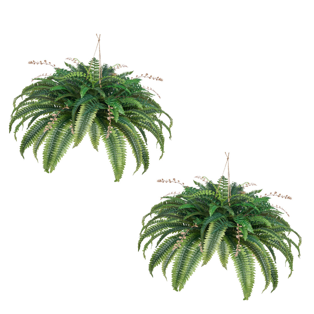 Artificial Ferns, Natural Spread Diameter 37-41 Inch, Large Hanging Fake Boston Ferns, Sunlight Resistant Fake Plant Wall Decor with 80 Branches and Flowerpot, Faux Fern for Home Office Outdoor Media 5